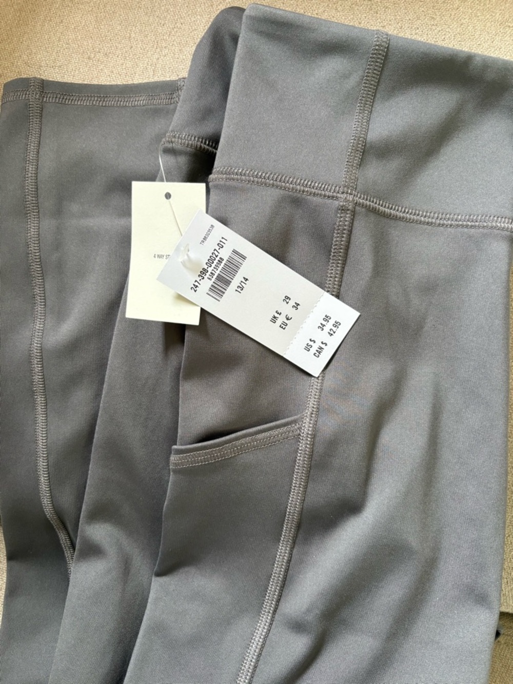 abercrombie kids Gray Active Leggings with Side Pocket